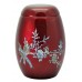 Glass Fibre Urn (Burgundy with a "Mother of Pearl" Bird Design) 